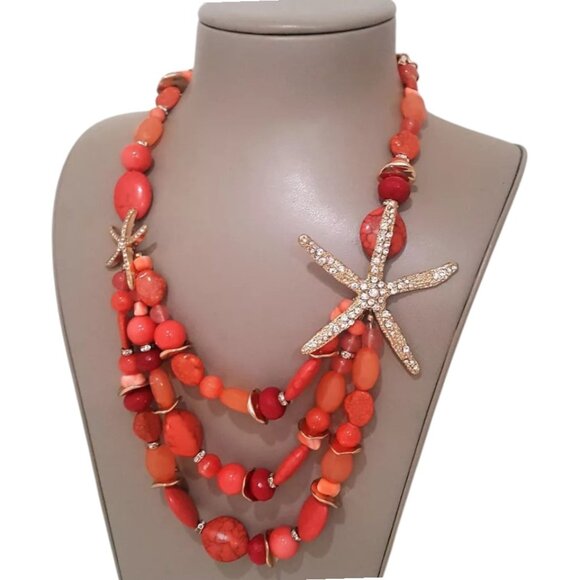 Tommy Bahama Women's Ocean Starfish Gold Plated Statement Necklace NWT - Picture 2 of 3